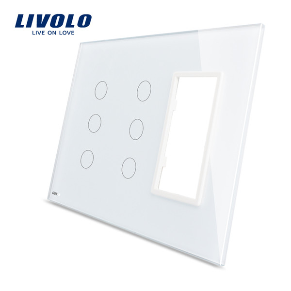 Livolo US standard Luxury White Pearl Crystal Glass, 3 Gang, 2 Gang and 1 Frame High-end Touch Screen Glass Panel