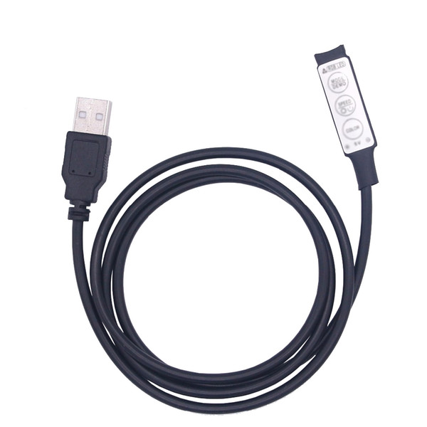 0.5M DC5V USB Mini Dimmer Wire with 3 Key 4-Pin LED RGB Controller 2PCS