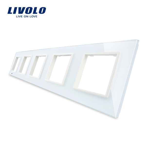Livolo Luxury White Pearl Crystal Glass,EU standard, Triple Glass Panel For Wall Switch&Socket,C7-5SR-11 (4 Colors)