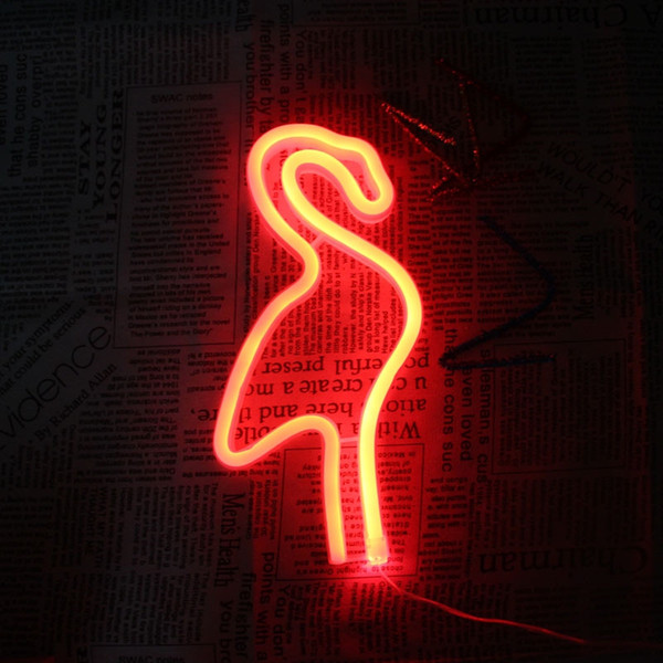 Creative Neon Lamp Flamingo Shaped LED Night Light Home Festival Wedding Decor