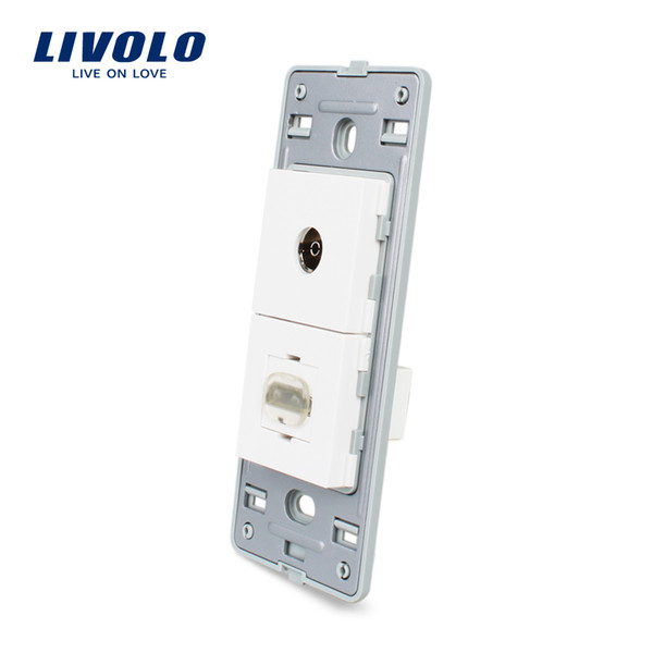 Livolo US Standard DIY Parts Plastic Materials Function Key, TV & HDMI Socket Base,Suitable for TV and HD