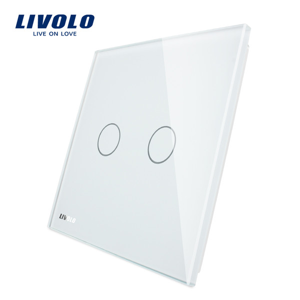Livolo Luxury White Pearl Crystal Glass, EU standard, Single Glass Panel For 2 Gang Wall Touch Switch,VL-C7-C2-11 (4 Colors)