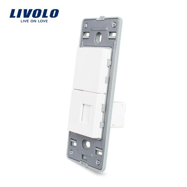 Livolo US Standard DIY Parts Plastic Materials Function Key,1 Gang Computer Socket Base,Embedded Installation