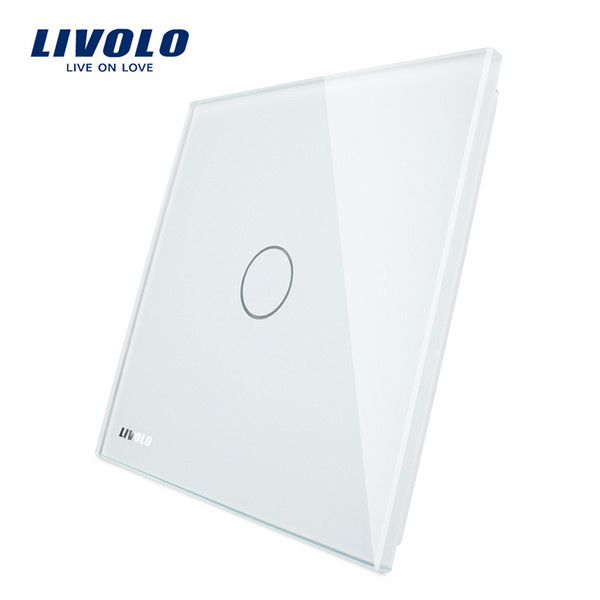 Livolo Luxury White Pearl Crystal Glass, EU standard, Single Glass Panel For 1 Gang Wall Touch Switch