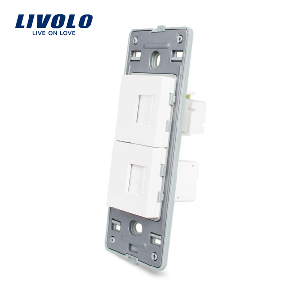 Livolo US Standard DIY Parts Plastic Materials Function Key Wall switch socket base, 1 Gang Telephone Socket Base
