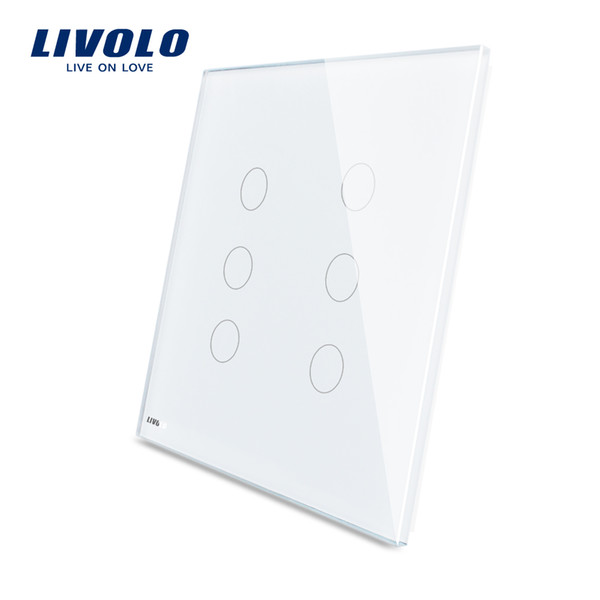 Livolo US standard Luxury White Pearl Crystal Glass, 3 Gang & 3 Gang Touch Sensing Glass Panel