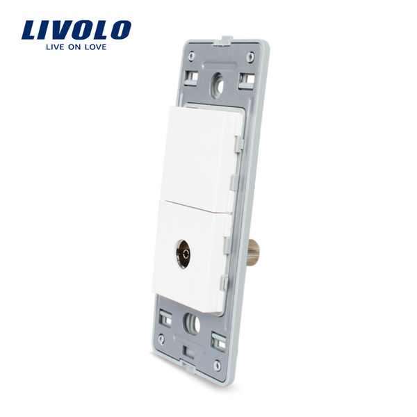 Livolo US Standard DIY Parts Plastic Materials Function Key, 1Gang TV Socket Base,powre wall socket base