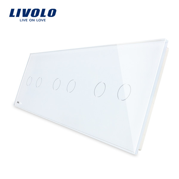 Livolo Luxury White Pearl Crystal Glass For DIY Switch,222mm*80mm, EU standard, Triple Glass Panel,C7-3C2-1/2/3/5 (4 Colors)