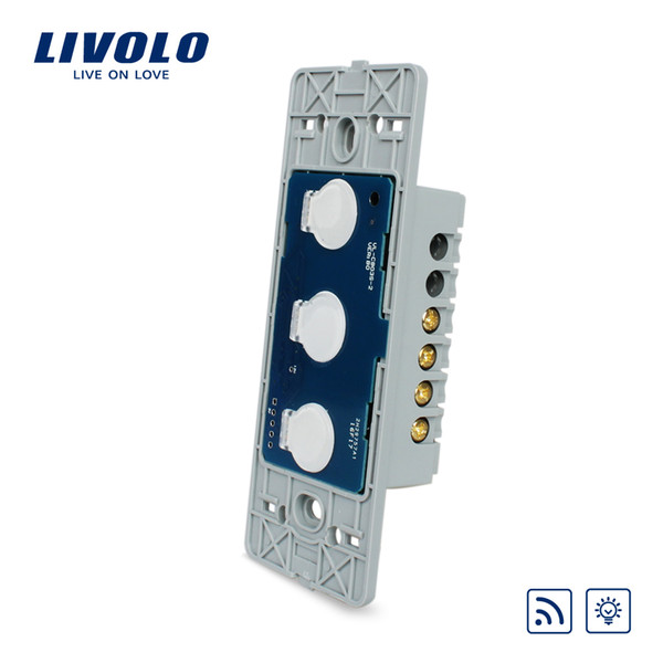 Livolo US standard Wall Light Touch Dimmer &Remote Switch Base board ,3gang 1way ,Without Glass Panel