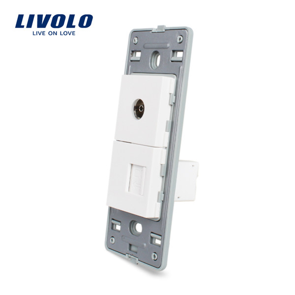 Livolo US Standard DIY Parts Plastic Materials Function Key, TV & Computer Socket Base,Safety household socket base