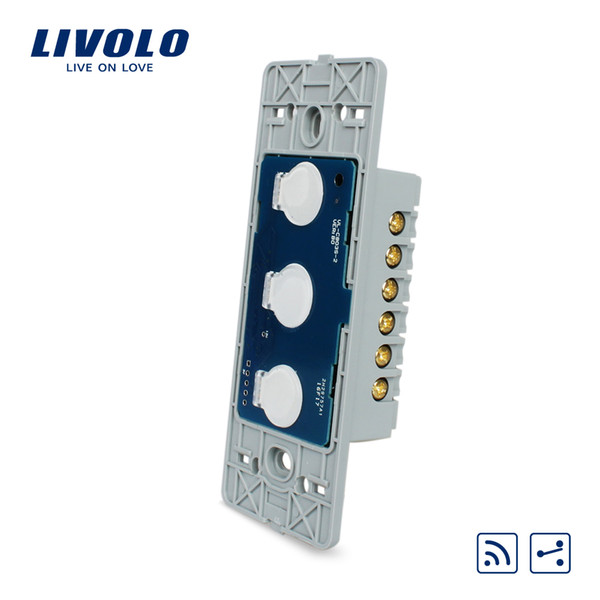 Livolo US standard Base Of Wall Light Touch Screen Remote Switch, AC 110~250V, 3Gang 2Way, Without glass panel, VL-C503SR