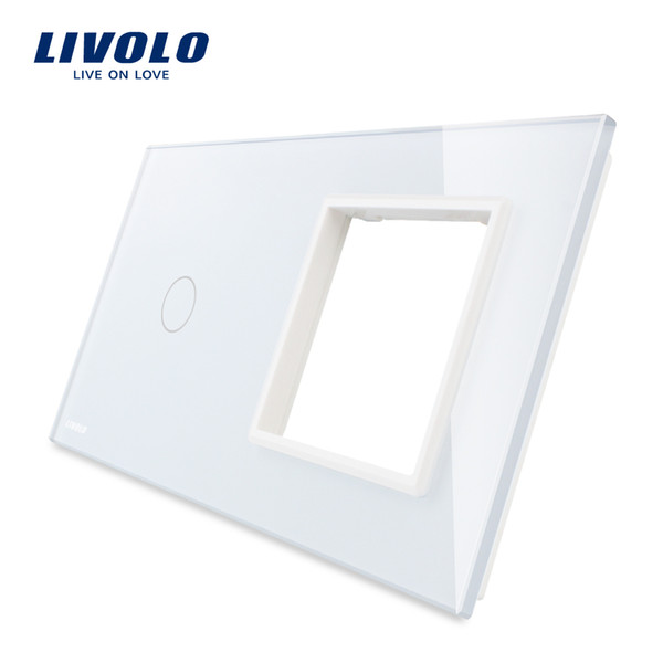 Livolo Luxury White Pearl Crystal Glass, 151mm*80mm, EU standard, 1Gang &1 Frame Glass Panel, VL-C7-C1/SR-11 (4 Colors)