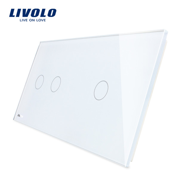 Livolo Luxury White Pearl Crystal Glass,151mm*80mm, EU standard, Double Glass Panel VL-C7-C2/C1-11 (4 Colors)