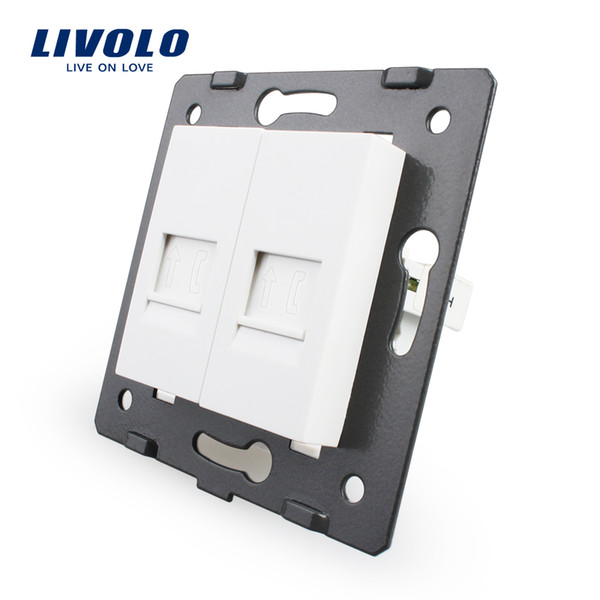 Manufacture Livolo,Socket Accessory, The Base Of 2 Gangs Telephone Socket / Outlet VL-C7-2T-11, Without Plug adapter
