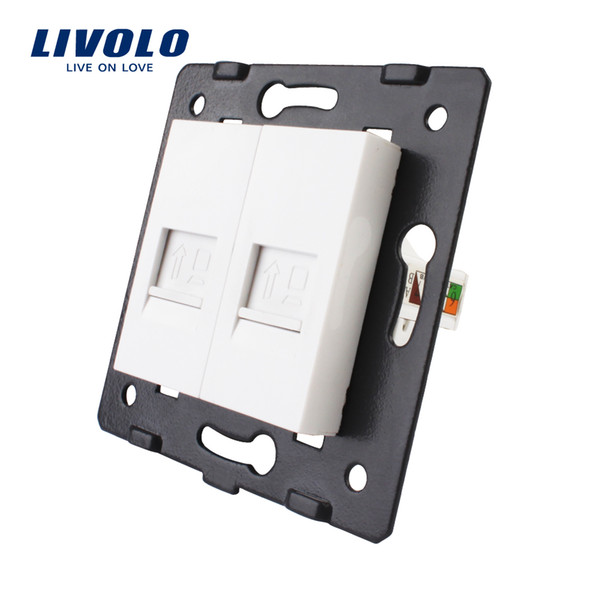 Manufacture Livolo,The Base Of Socket /Outlet /Plug For DIY Product, 2 Gangs Computer Socket VL-C7-2C-11