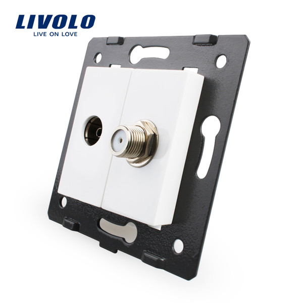 Livolo EU Standard Socket Accessory For DIY Products,The Base of Socket TV+ SATV Socket VL-C7-1VST-11