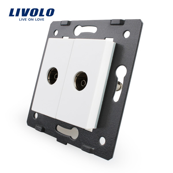 Livolo EU Standard, Socket/Plug Element, For DIY Products, 2 Gangs TV Socket / Outlet VL-C7-2V-11 (4 Colors)