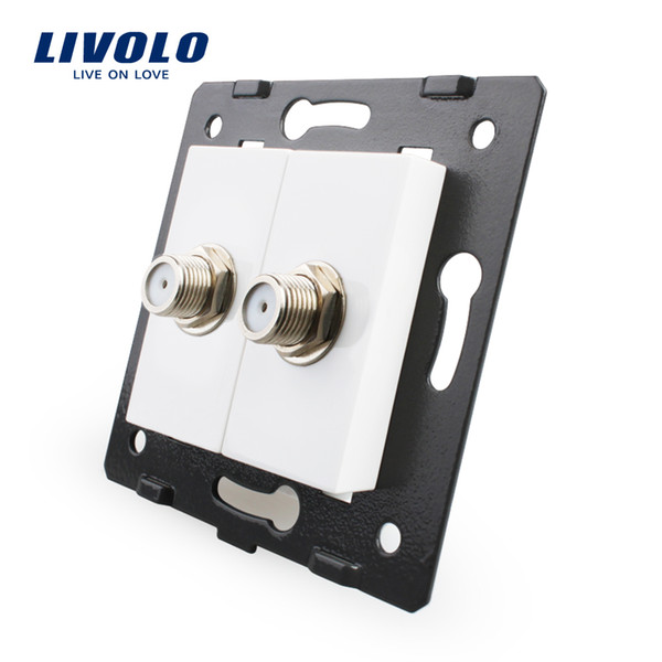 Livolo EU Standard Socket Accessory For DIY Products,The Base of Socket Double SATV Plug Socket VL-C7-2ST-11 (4 Colors)