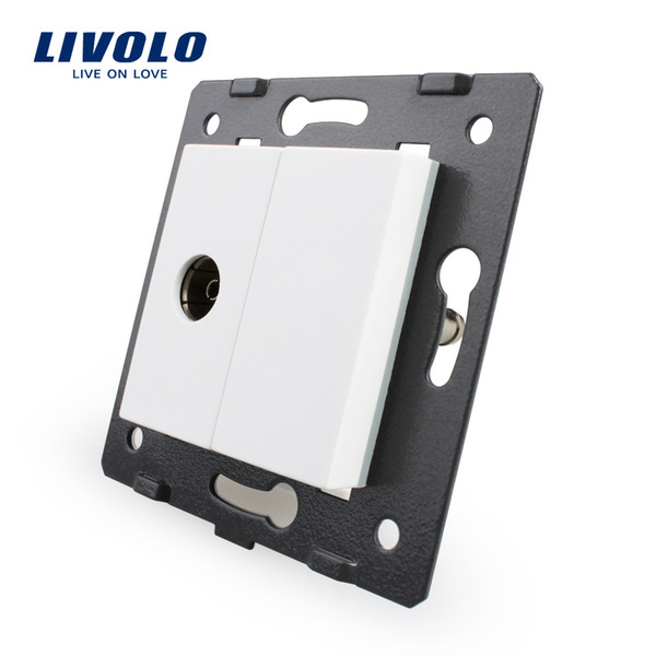 Livolo White Plastic Materials, EU Standard, DIY Parts, Function Key For TV Socket,VL-C7-1V-11