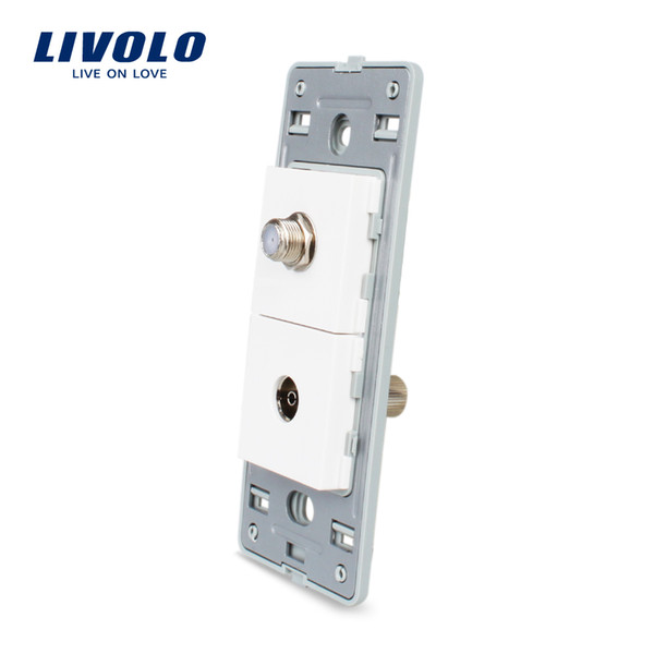 Livolo Elegant Life US Standard DIY Parts Plastic Materials Function Key, TV and Satellite TV Socket Base