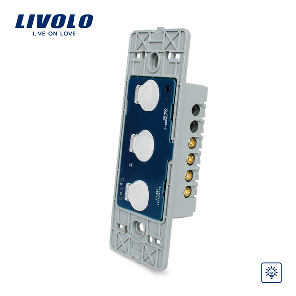 Livolo US Power Wall Touch Dimmer Light Switch Base Board Electrical 110~220V 3 gang 1 way with LED indicator