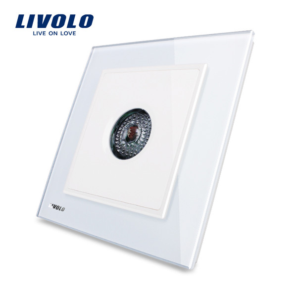 Livolo UK standard New Wall Light Sound Control Switch, AC 110~250V ,40S,White Crystal Glass Panel, VL-W291SG-12/11/13