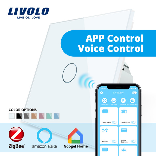 Livolo EU Standard Zigbee Smart Home Wall Touch Switch, Touch/WiFi/APP Control, Works with Alexa,Only Work With Livolo Gateway
