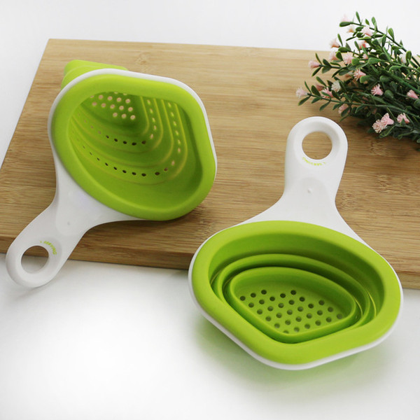 Foldable Silicone Colander Strainers Kitchen Strainer Spaghetti Net Cooker Basket Colander Kitchen Backing Tools