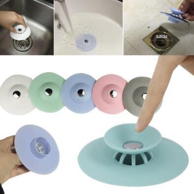 Bathroom Kitchen Drain Stopper Plug Bathtub Strainers Sink Filter Covers Silicone Tub Grips Hair Catcher 5 Colors