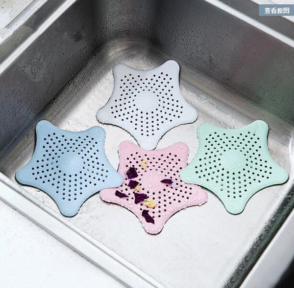 Starfish Shape Silica Gel Filter Sieve, Strainer Colanders Drain Cover, Sink Filter For Bathroom Or Kitchen