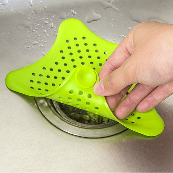 Silicone Kitchen Sink Filter Sewer Drain Hair Colanders Strainers Filter Bathroom Kitchen Sink Strainer Home Cleaning Tool 2Pcs
