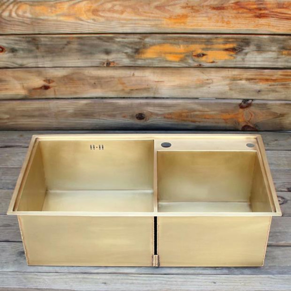 smooth surface brass kitchen sink undermount kitchen sink brass Double kitchen sink
