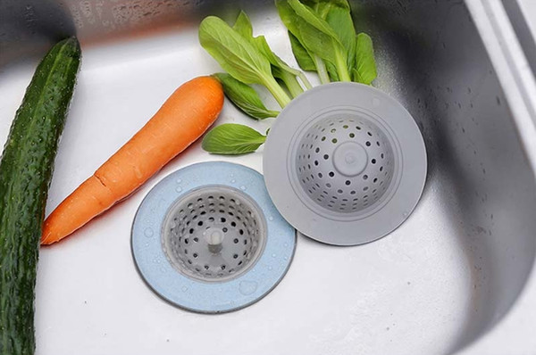 2017 100pcs NEW Silicone TPR Kitchen Sink Strainer Bathroom Shower Drain Sink Drains Cover sink colander Sewer Hair Filter straine 2 Size