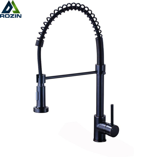 Bronze Black Kitchen Faucet Deck Mounted Mixer Tap 360 Degree Rotation Stream Sprayer Nozzle Kitchen Sink Hot Cold Taps 20181115$