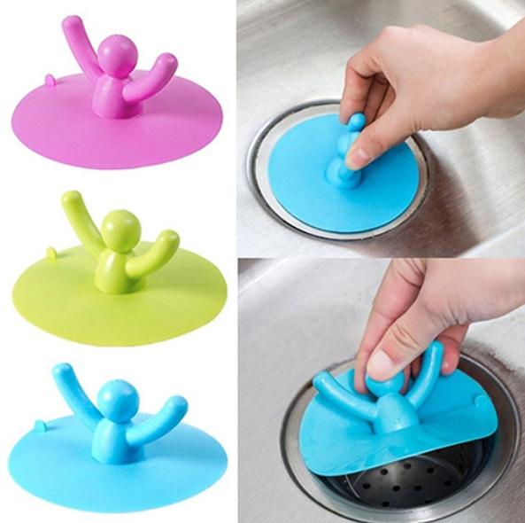 Silicone Cute Kitchen Sink Strainer Figure Shape Bathroom Shower Drain Sink Drains Cover Sink Colander Sewer Hair Filter Strainer 240pcs
