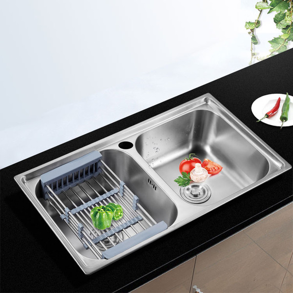 Multiple Sizes Stainless Steel Double Equal Bowl Top mount Kitchen Sink