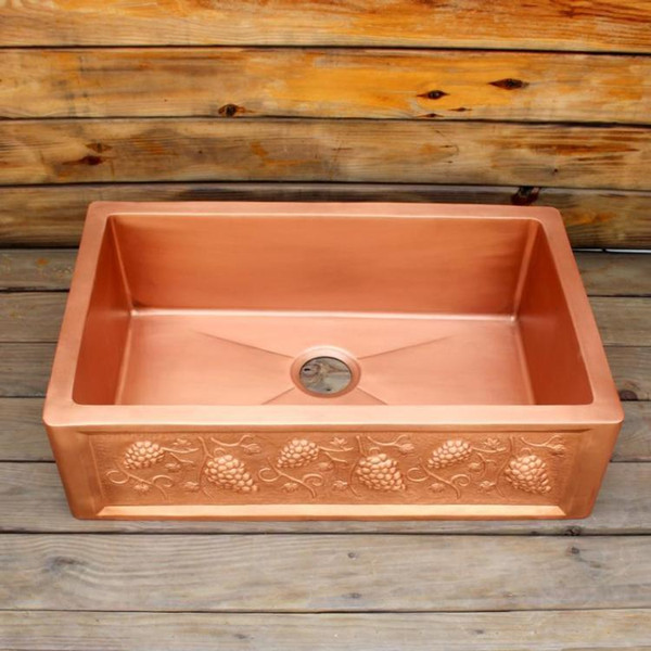 china kithen sink Smooth surface copper farmhouse sink Undermount or drop in installation copper kitchen sink