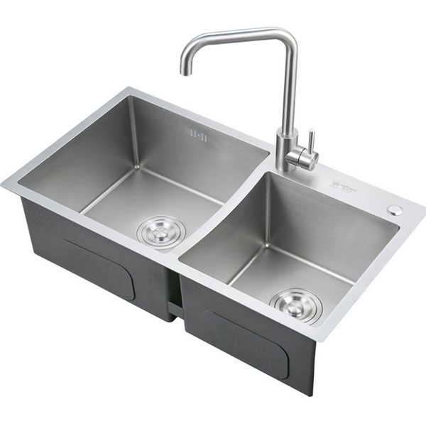 Luxury Multiple Sizes Stainless Steel Double Bowl Top mount Handmade Kitchen Sink