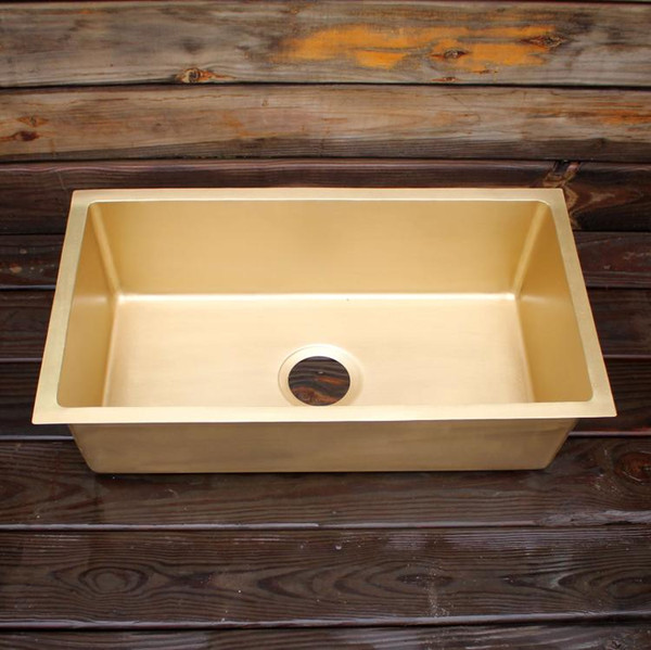 Smooth surface brass kitchen sink Undermount sinksingle bowl brass kitchen sink
