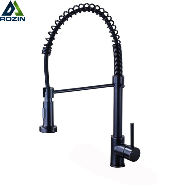Bronze Black Kitchen Faucet Deck Mounted Mixer Tap 360 Degree Rotation Stream Sprayer Nozzle Kitchen Sink Hot Cold Taps 20181115$