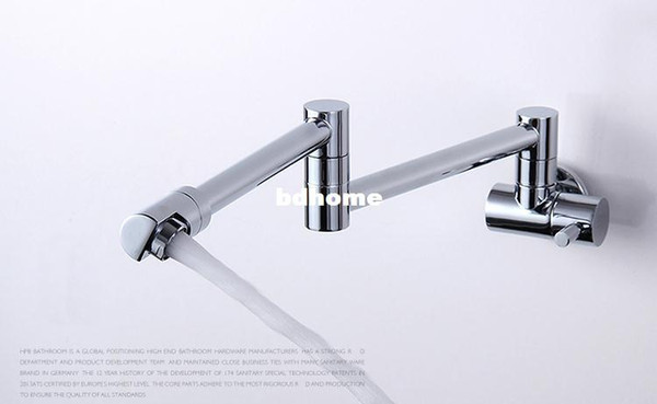 Folding Copper Sink Chrome Wall Mount Kitchen Faucet Kitchen Wall Tap Single Cold Taps torneira cozinha cocinal