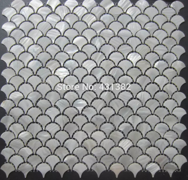 free shipping!! D=25;white mother of pearl tiles fan-shaped shell mosaic for wall mosaic tiles shell mosaic bathroom wall tiles