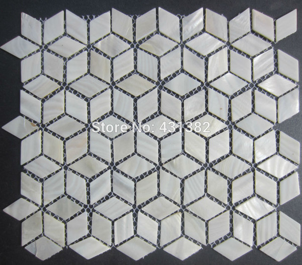 FREE SHIPPING Rhombus Shell Mosaic Tiles,42*24;Naural pure white Mother of Pearl Tiles, kitchen backsplash, bathroom wall flooring tiles