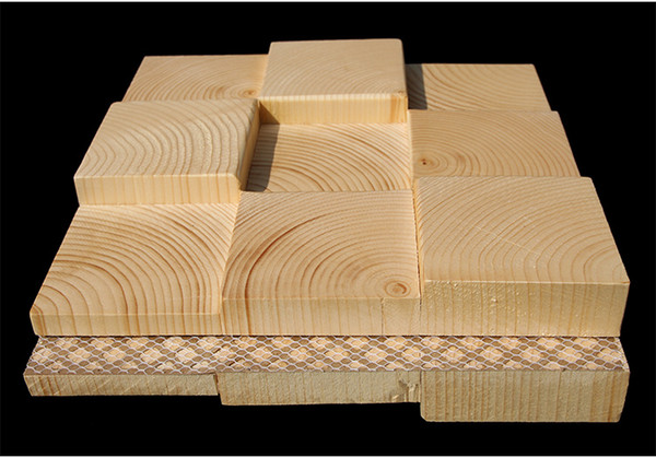 High Quality wood mosaic tiles home wall mosaic tile sheets mounted art decor tile floorings backsplash natural wooden tiles