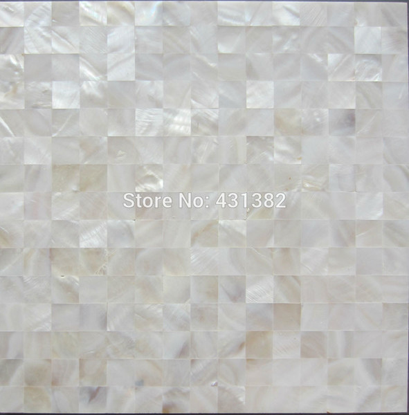 HYRX shell mosaic natural white color Mother of Pearl Tiles flat surface.kitchen backsplash tile, bathroom wall flooring tiles