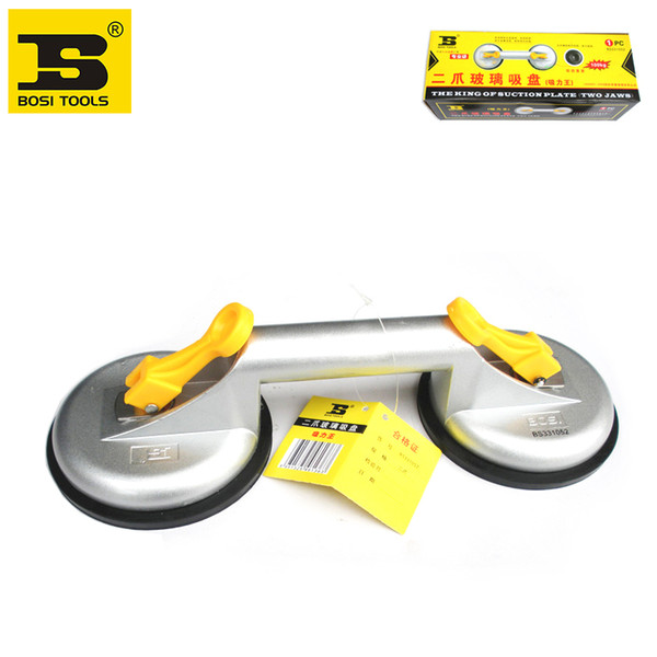 BOSI 100kg Capacity Double Suction Cup Puller Alloy Glass Acetabula Sucker Mover Extraction Device Tile Flooring Tools Home Building Supply