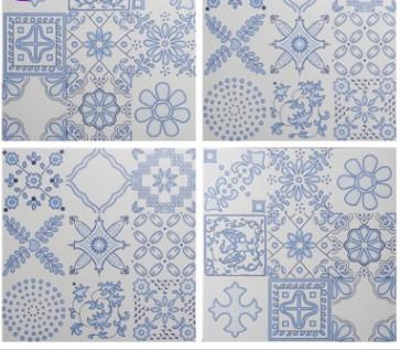 Blue and white porcelain brick 300mm X 300mm Chinese classical flower piece toilet wall floor brick balcony living room decorative brick