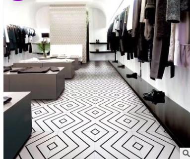 Black and white geometric line tiles 300 store restaurant bedroom bathroom tile wall tiles