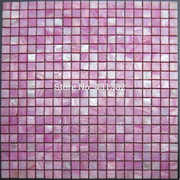 New style HYRX 15*15*2 shell mosaic tile-mother of pearl mosaic tiles; dye pink color Special offer;kitchen backsplash tiles
