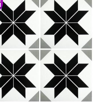 Black and white geometric tiles 300mm dining room living room balcony toilet tile floor tiles wall tiles